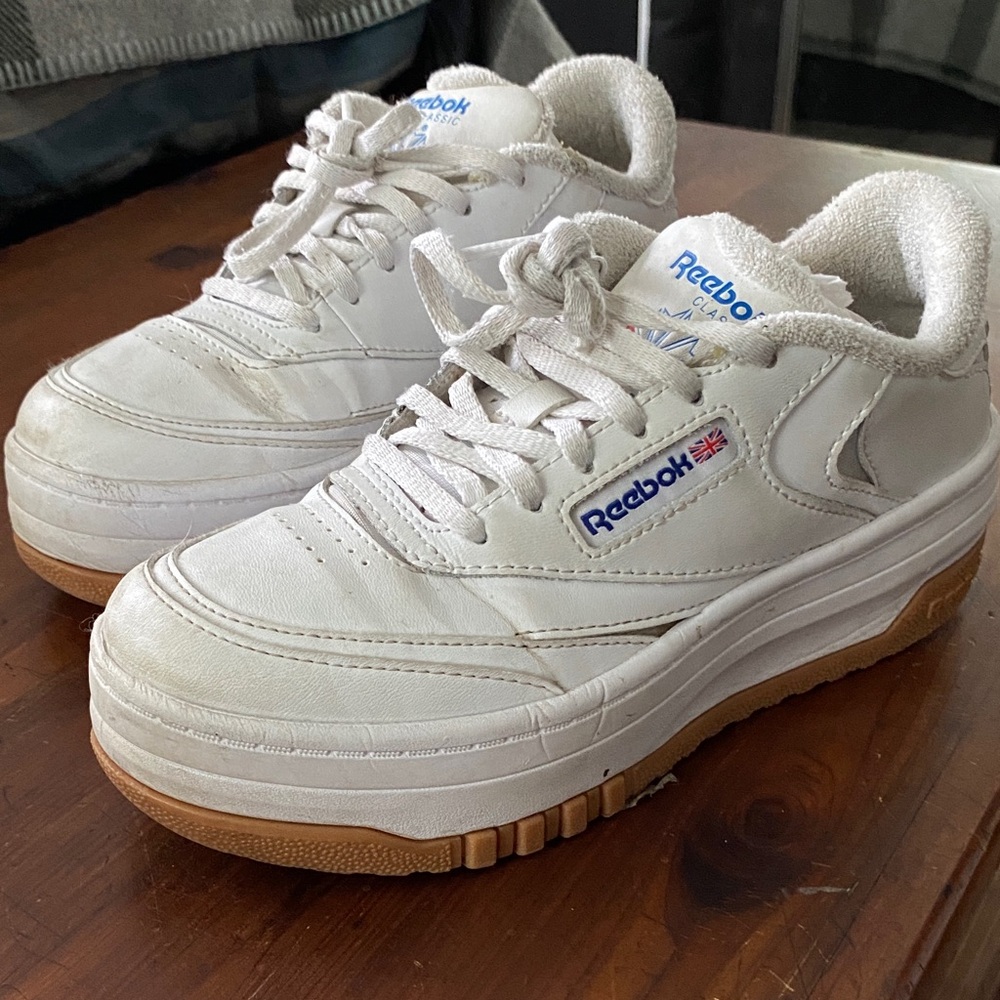 Reebok Classic White Sneakers with Gum Sole